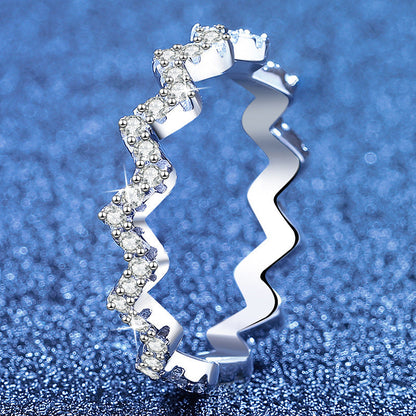 [Avelora]CHIC WAVY MOISSANITE ETERNITY RING