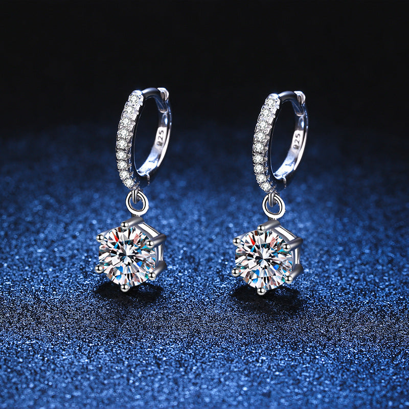 [Avelora]CLASSIC 6-PRONG MOISSANITE DROP EARRINGS