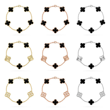 [Avelora Jewelry ] CLOVER 5 MOTIF ONYXS BRACELET COLLECTION
