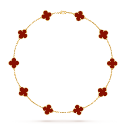 [Avelora]CLASSIC LUCKY 10-MOTIF CLOVER NECKLACE GOLD COLLECTION