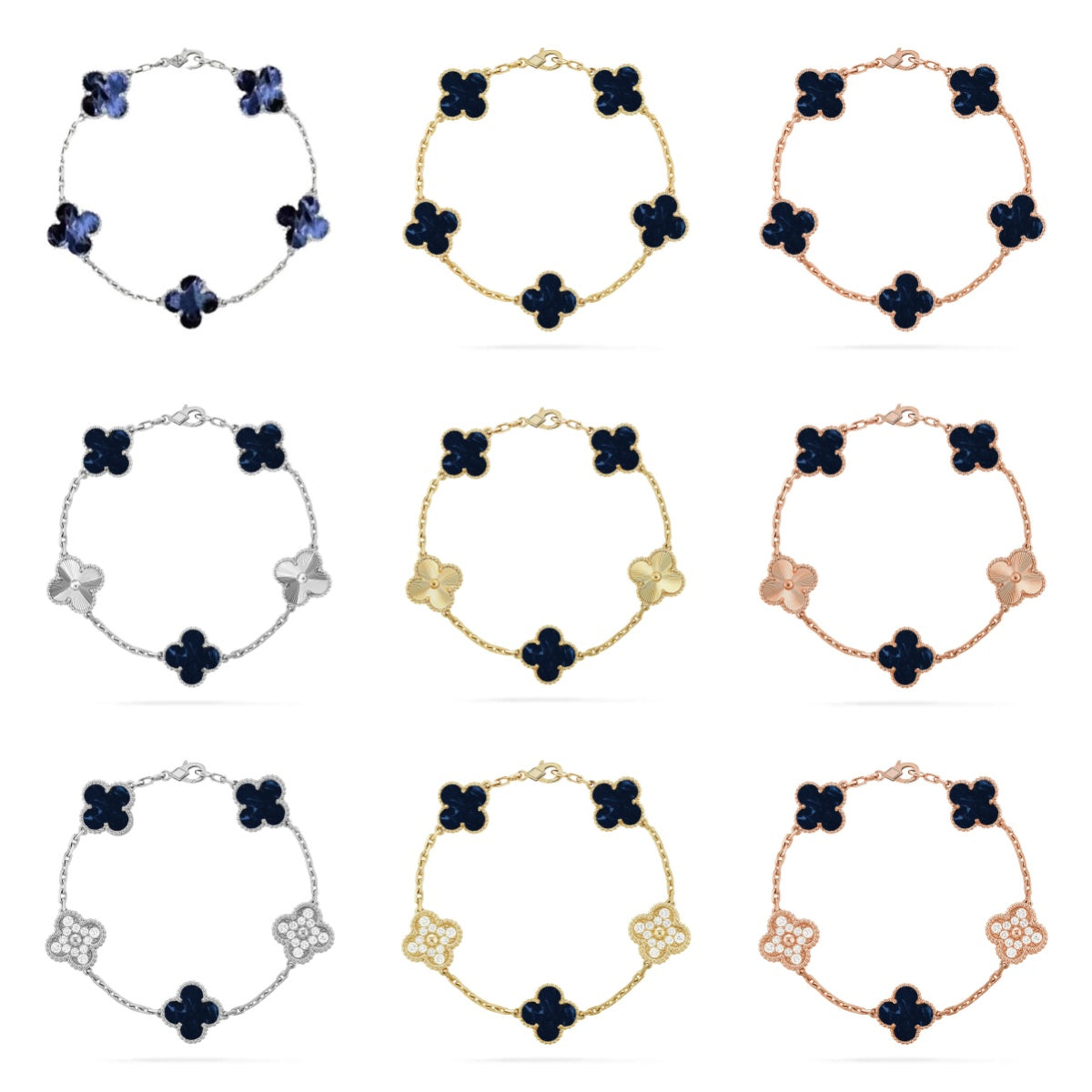 [Avelora Jewelry ]CLOVER 5 MOTIF PIETERSITE BRACELET COLLECTION