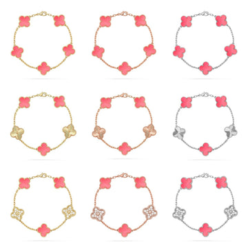 [Avelora Jewelry ] CLOVER 5 MOTIFS  PINK MOP BRACELET COLLECTION