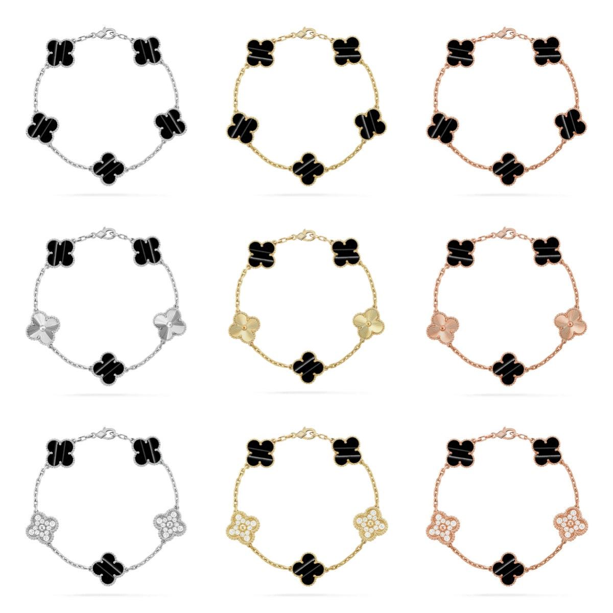 [Avelora Jewelry ] CLOVER 5 MOTIF PULSAR STONE BRACELET COLLECTION