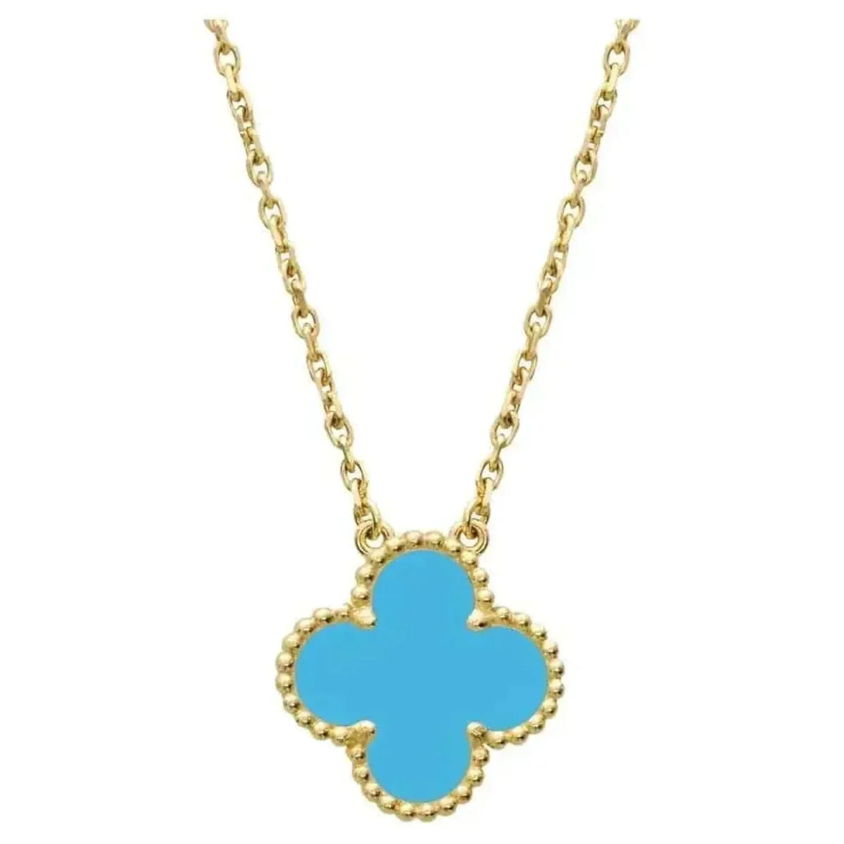 [Avelora Jewelry ]CLOVER 15MM VINTAGE TURQUOISE NECKLACE