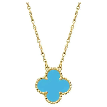 [Avelora Jewelry ]CLOVER 15MM VINTAGE TURQUOISE NECKLACE