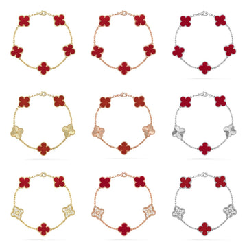 [Avelora Jewelry ] CLOVER 5 MOTIF RED CORNELIAN BRACELET COLLECTION