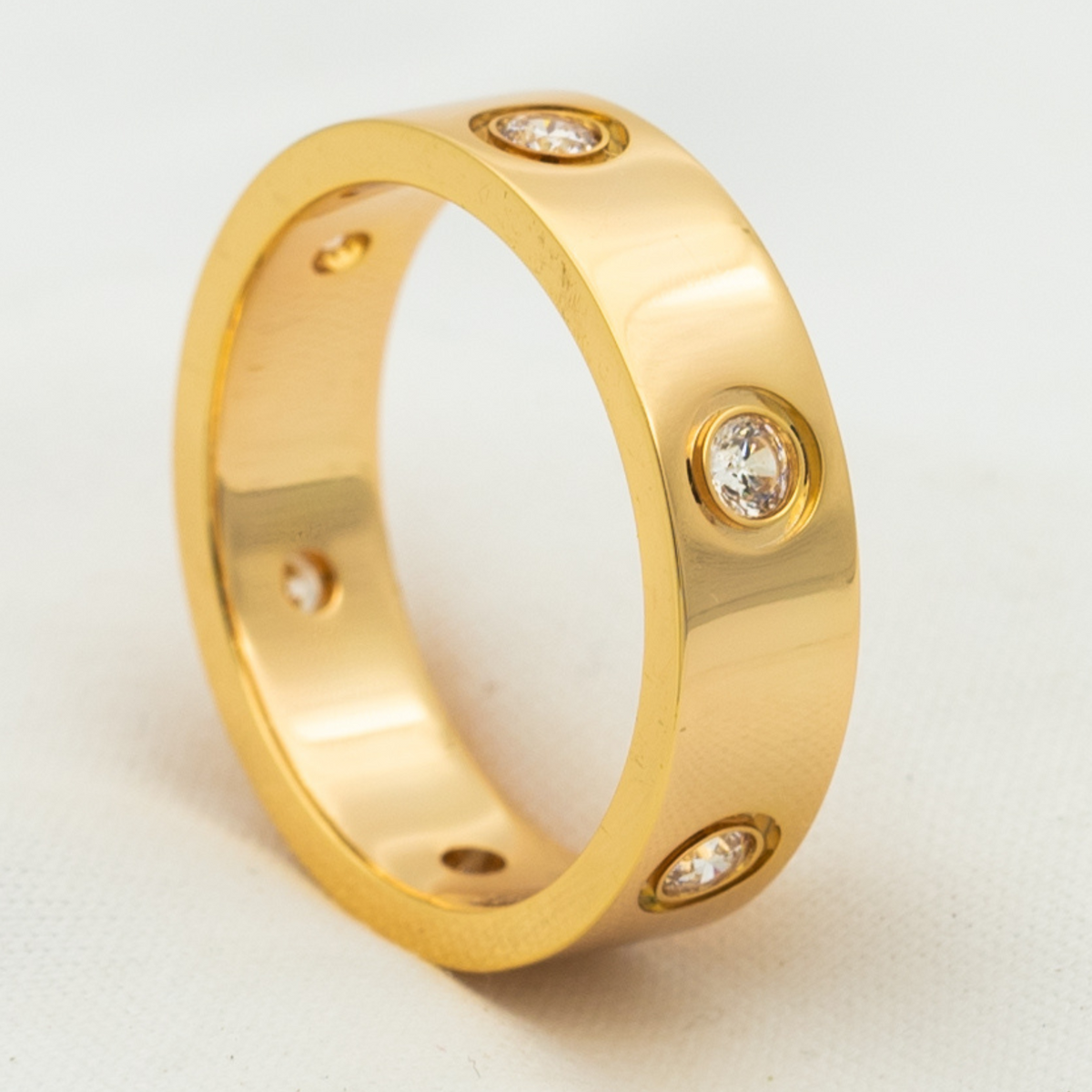 [Avelora Jewelry ]LOVE RING 5.5MM 6 DIAMONDS PINK GOLD