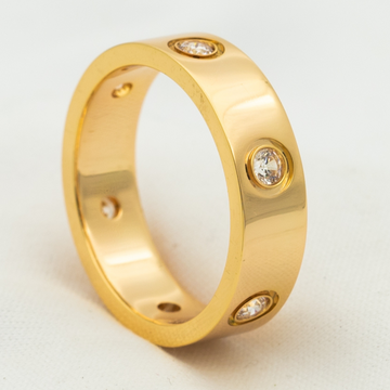 [Avelora Jewelry ]LOVE RING 5.5MM 6 DIAMONDS PINK GOLD
