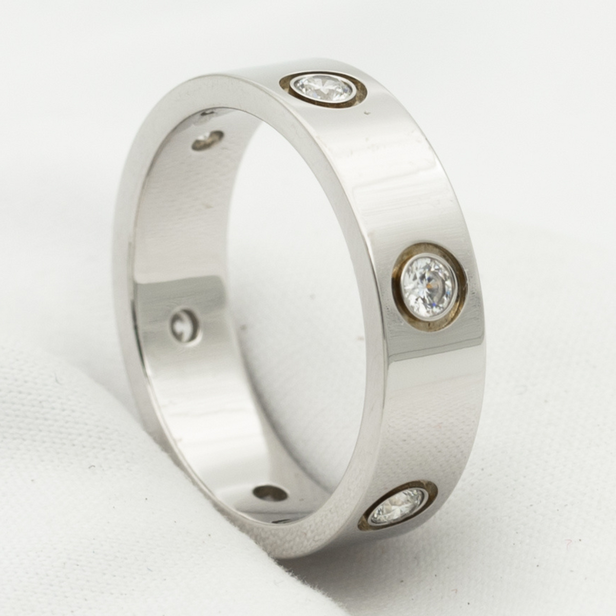 [Avelora Jewelry ]LOVE RING 5.5MM 6 DIAMONDS SILVER