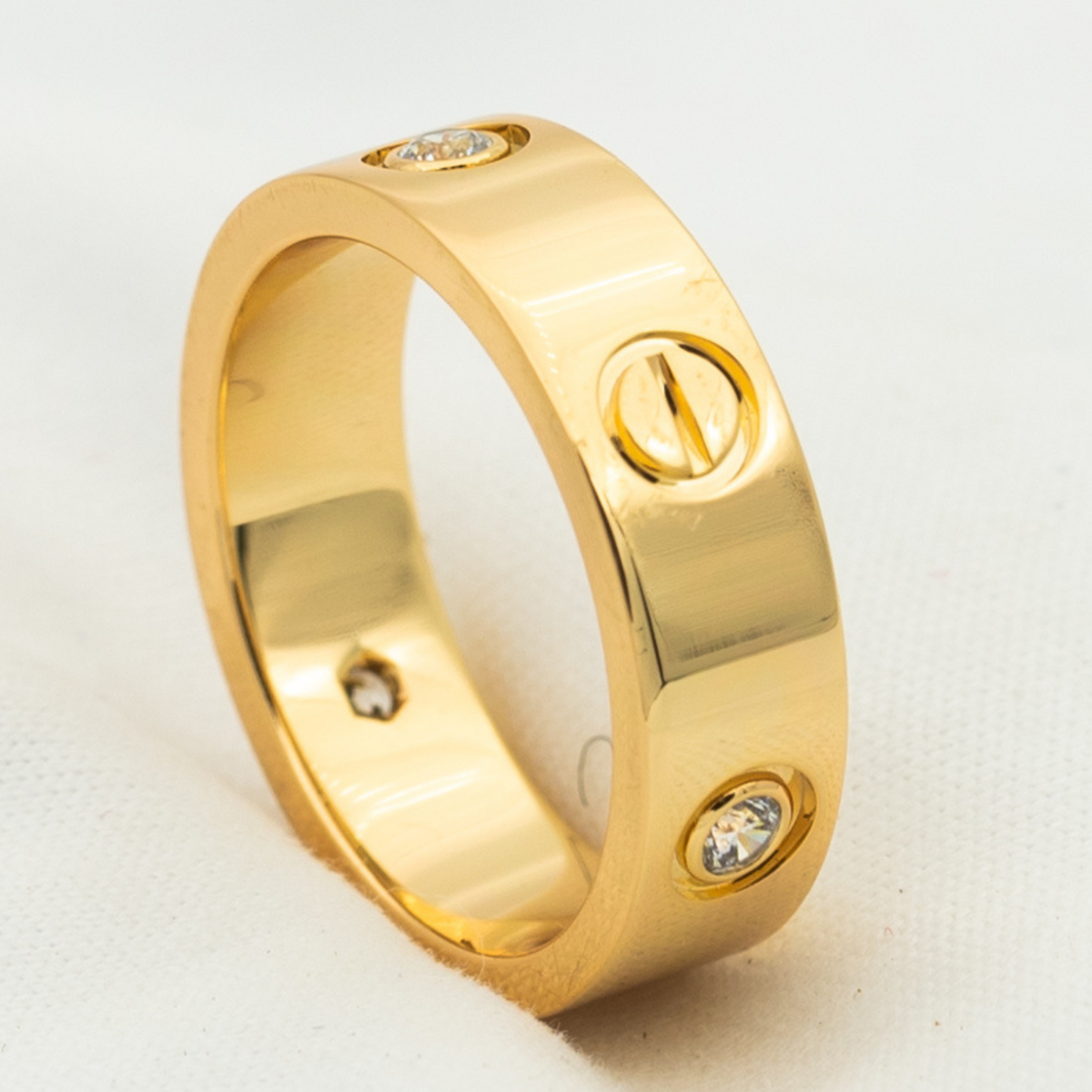 [Avelora Jewelry ]LOVE RING 5.5MM 3 DIAMONDS PINK GOLD