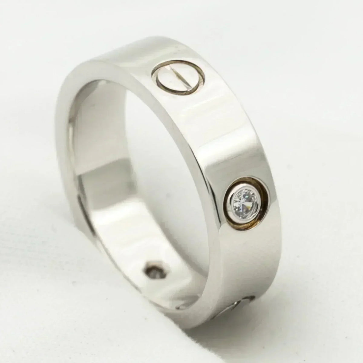 [Avelora Jewelry ]LOVE RING 5.5MM 3 DIAMONDS SILVER