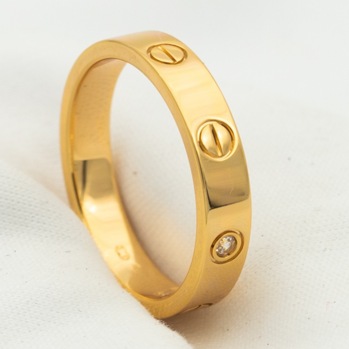 [Avelora Jewelry ]LOVE RING 4MM 1 DIAMOND PINK GOLD