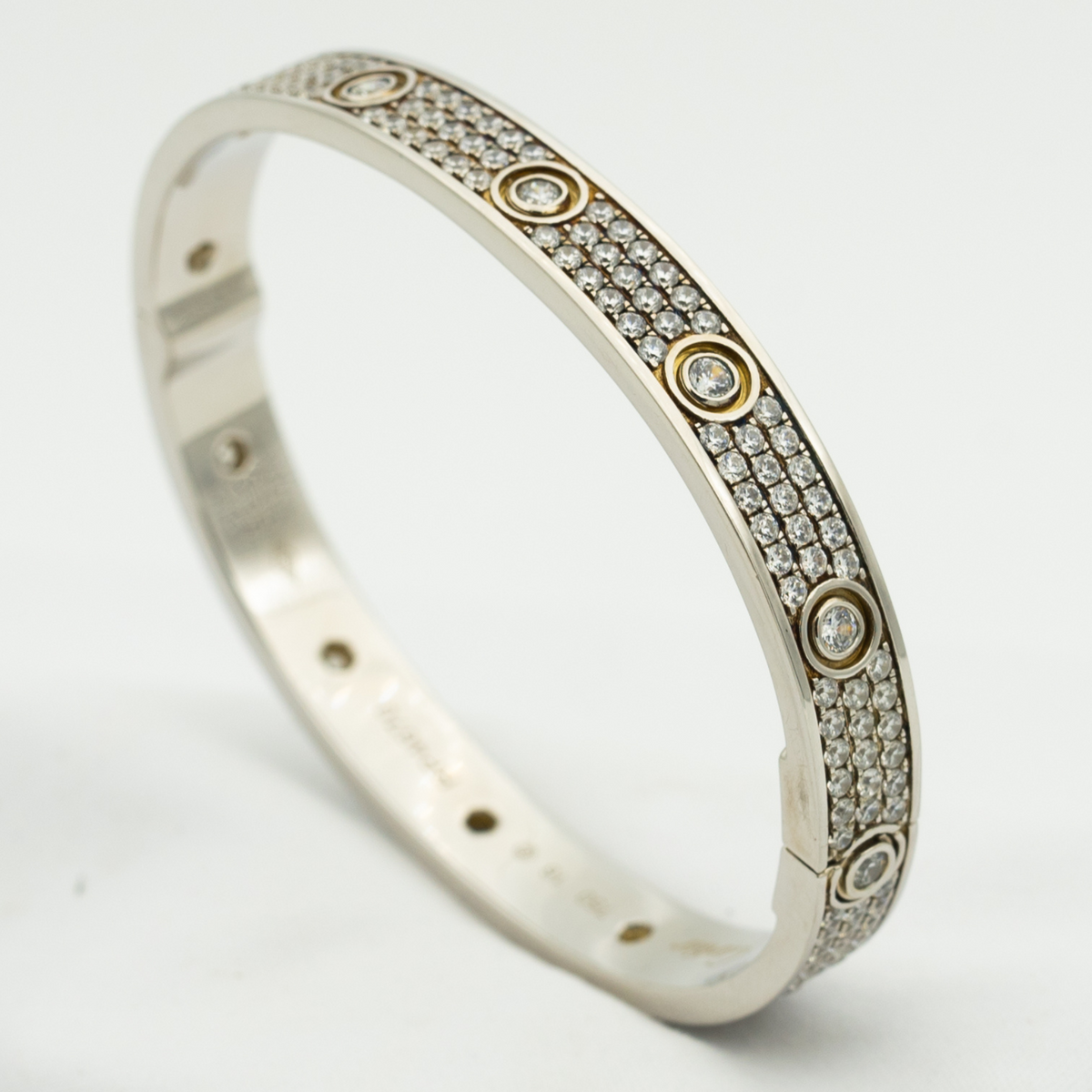 [Avelora Jewelry ]LOVE BRACELET 6.1MM DIAMOND-PAVED 10 BIG DIAMONDS