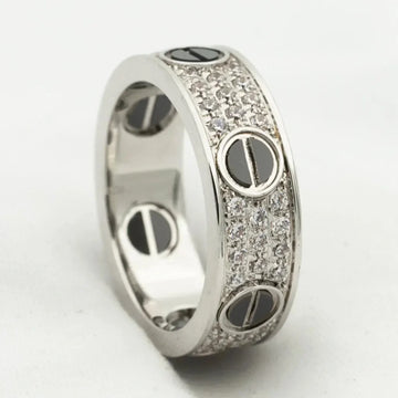 [Avelora Jewelry ]LOVE RING 5.5MM DIAMONDS PAVED CERAMIC