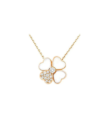 [Avelora Jewelry ]CLOVER MOP DIAMOND ROSE GOLD NECKLACE