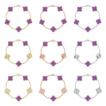 [Avelora Jewelry ] CLOVER 5 MOTIF VIOLET BRACELET COLLECTION