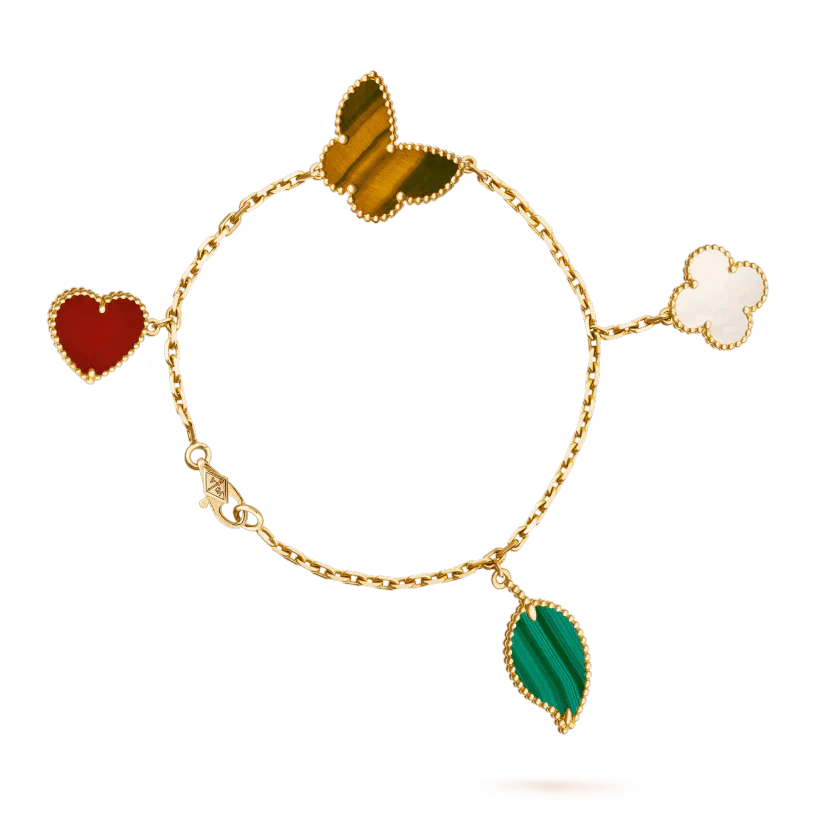 [Avelora Jewelry ]LUCKY SPRING 5 MOTIF GOLD BRACELET