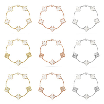 [Avelora Jewelry ]CLOVER WHITE PEARL MOP 5 MOTIF BRACELET COLLECTION