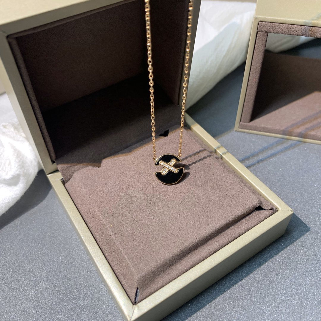 [Avelora]JEUX DE ROSE GOLD DIAMOND NECKLACE
