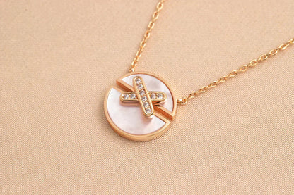 [Avelora]JEUX DE ROSE GOLD DIAMOND NECKLACE