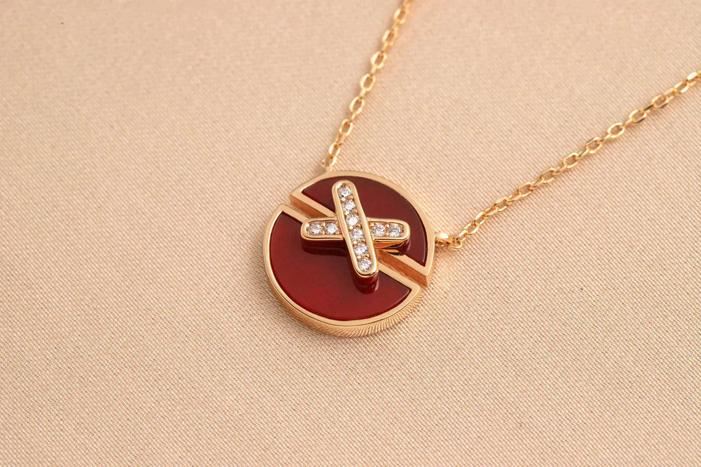 [Avelora]JEUX DE ROSE GOLD DIAMOND NECKLACE