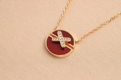 [Avelora]JEUX DE ROSE GOLD DIAMOND NECKLACE