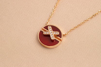 [Avelora]JEUX DE ROSE GOLD DIAMOND NECKLACE