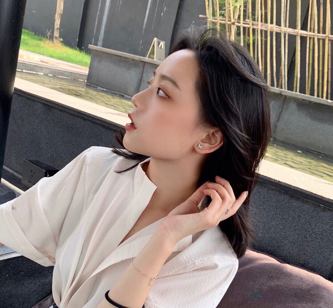 [Avelora Jewelry ]JEUX DE WHITE MOP ROSE GOLD DIAMOND EARRINGS
