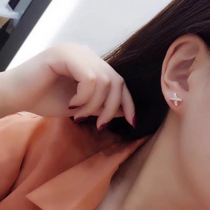 [Avelora]JEUX DE GOLD DIAMOND EARRINGS