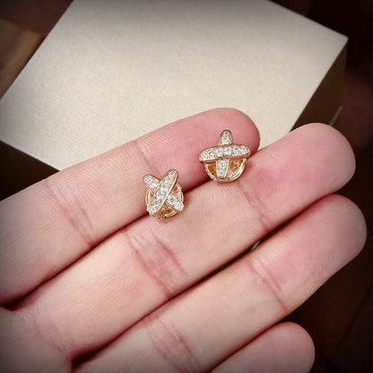 [Avelora]JEUX DE GOLD DIAMOND EARRINGS