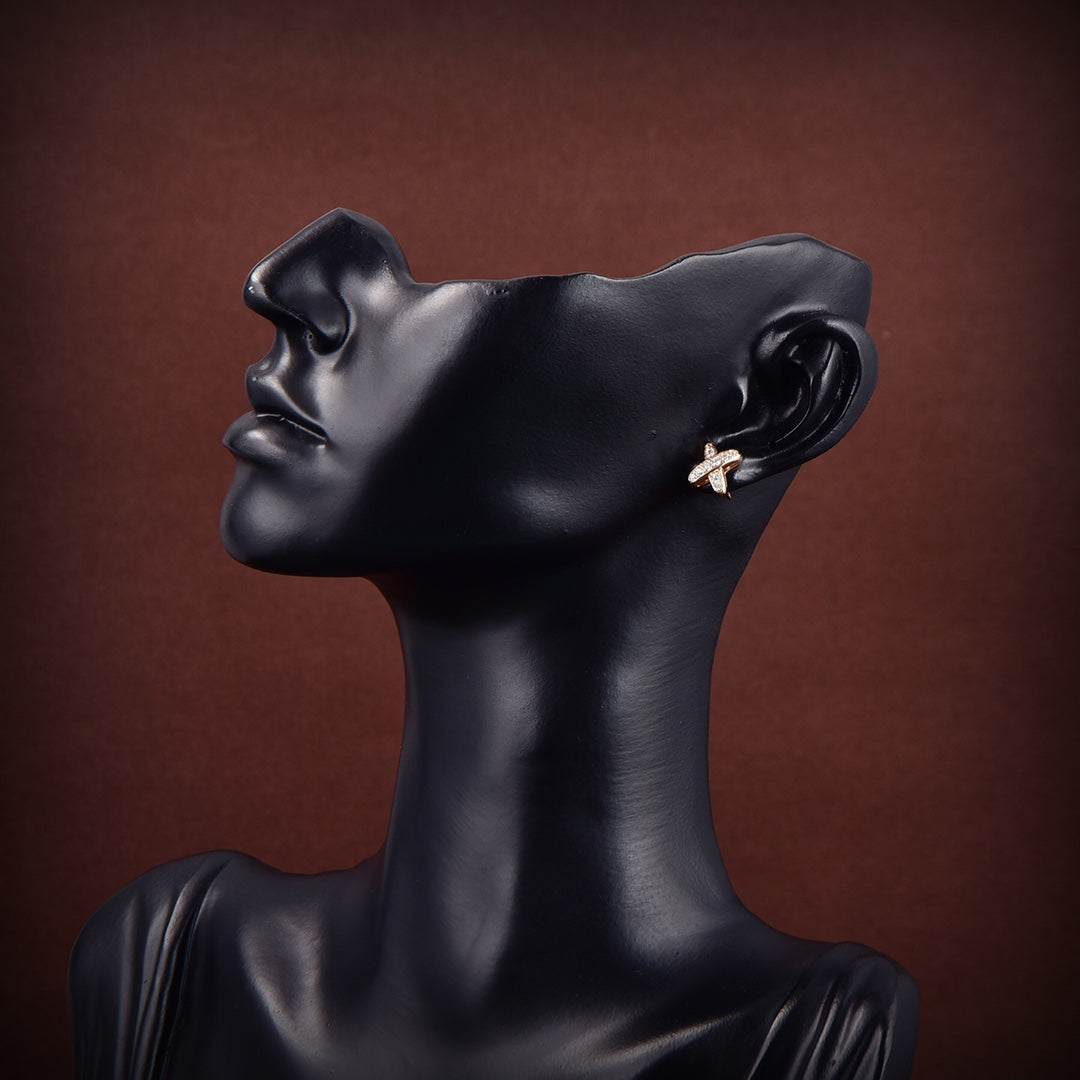 [Avelora]JEUX DE GOLD DIAMOND EARRINGS