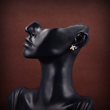 [Avelora]JEUX DE GOLD DIAMOND EARRINGS
