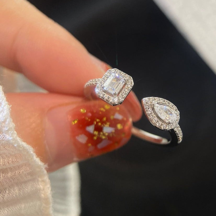 [Avelora jewelry]My Twin Toi & Moi Silver Diamond Ring