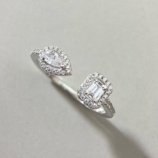[Avelora jewelry]My Twin Toi & Moi Silver Diamond Ring