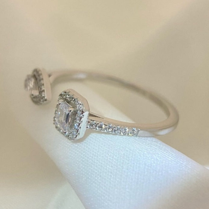 [Avelora jewelry]My Twin Toi & Moi Silver Diamond Ring