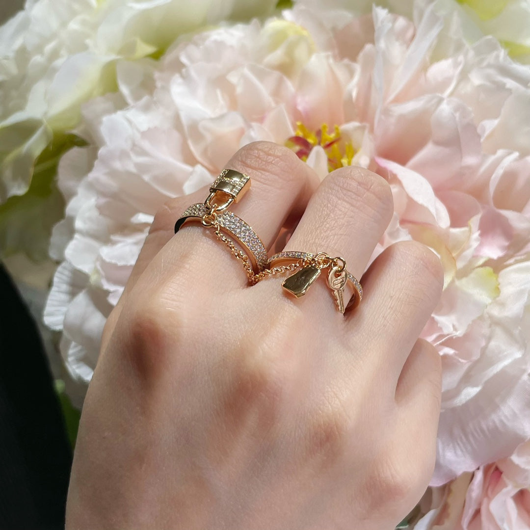 [Avelora]HM KELLY CLOCHETTE DOUBLE RING IN  WITH DIAMONDS