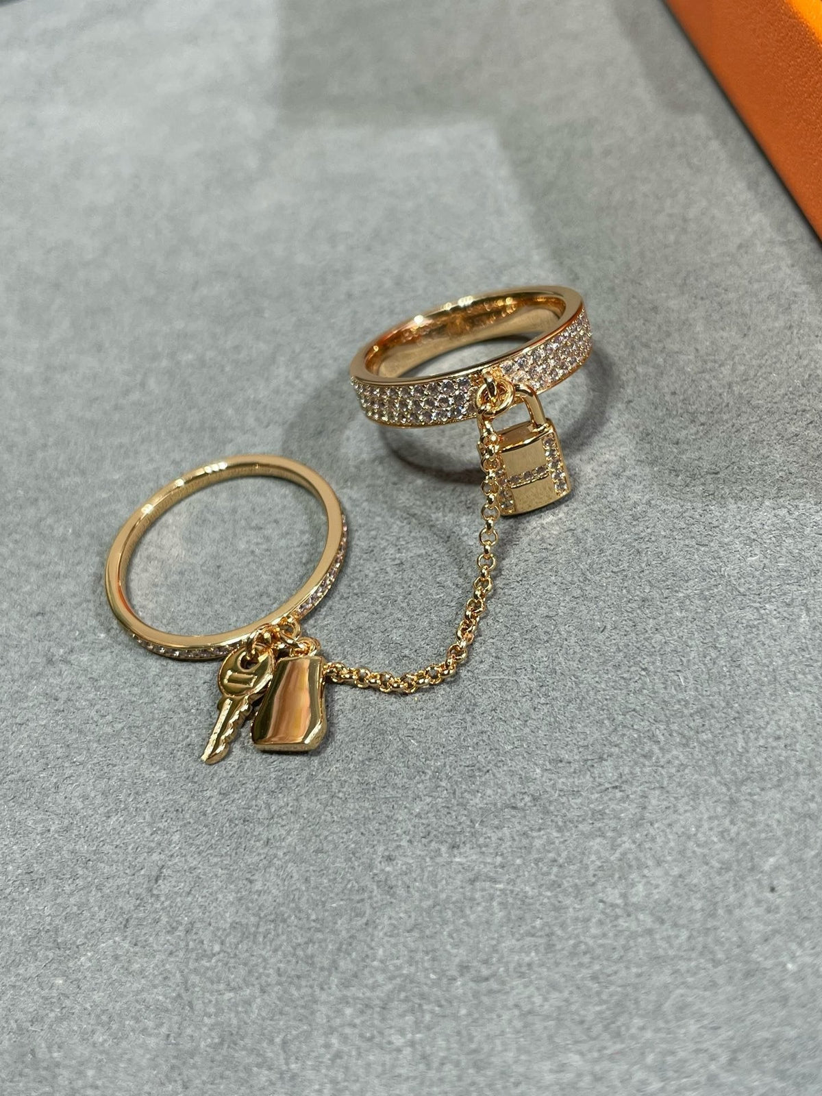 [Avelora Jewelry ]HM KELLY CLOCHETTE DOUBLE RING IN  WITH DIAMONDS