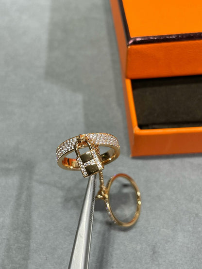 [Avelora]HM KELLY CLOCHETTE DOUBLE RING IN  WITH DIAMONDS
