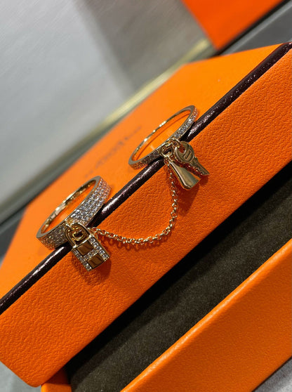 [Avelora]HM KELLY CLOCHETTE DOUBLE RING IN  WITH DIAMONDS