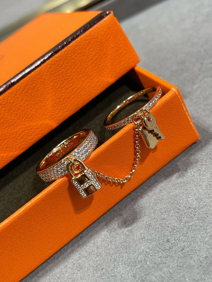 [Avelora]HM KELLY CLOCHETTE DOUBLE RING IN  WITH DIAMONDS