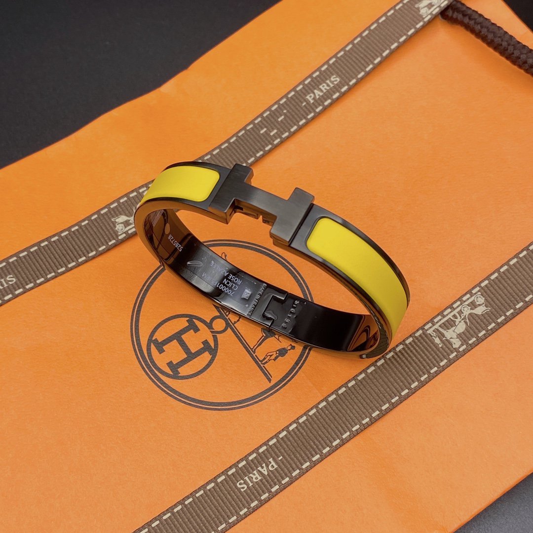 [Avelora Jewelry ]CLIC HM SO BLACK YELLOW BRACELET