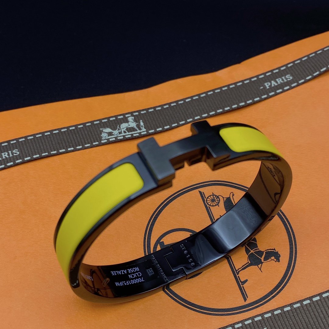 [Avelora Jewelry ]CLIC HM SO BLACK YELLOW BRACELET