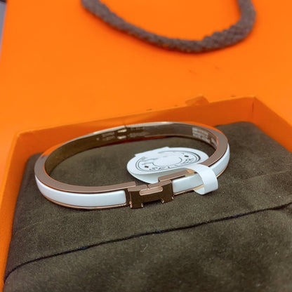 [Avelora]CLASSIC HM CLIC WHITE 8MM ENAMEL BRACELET