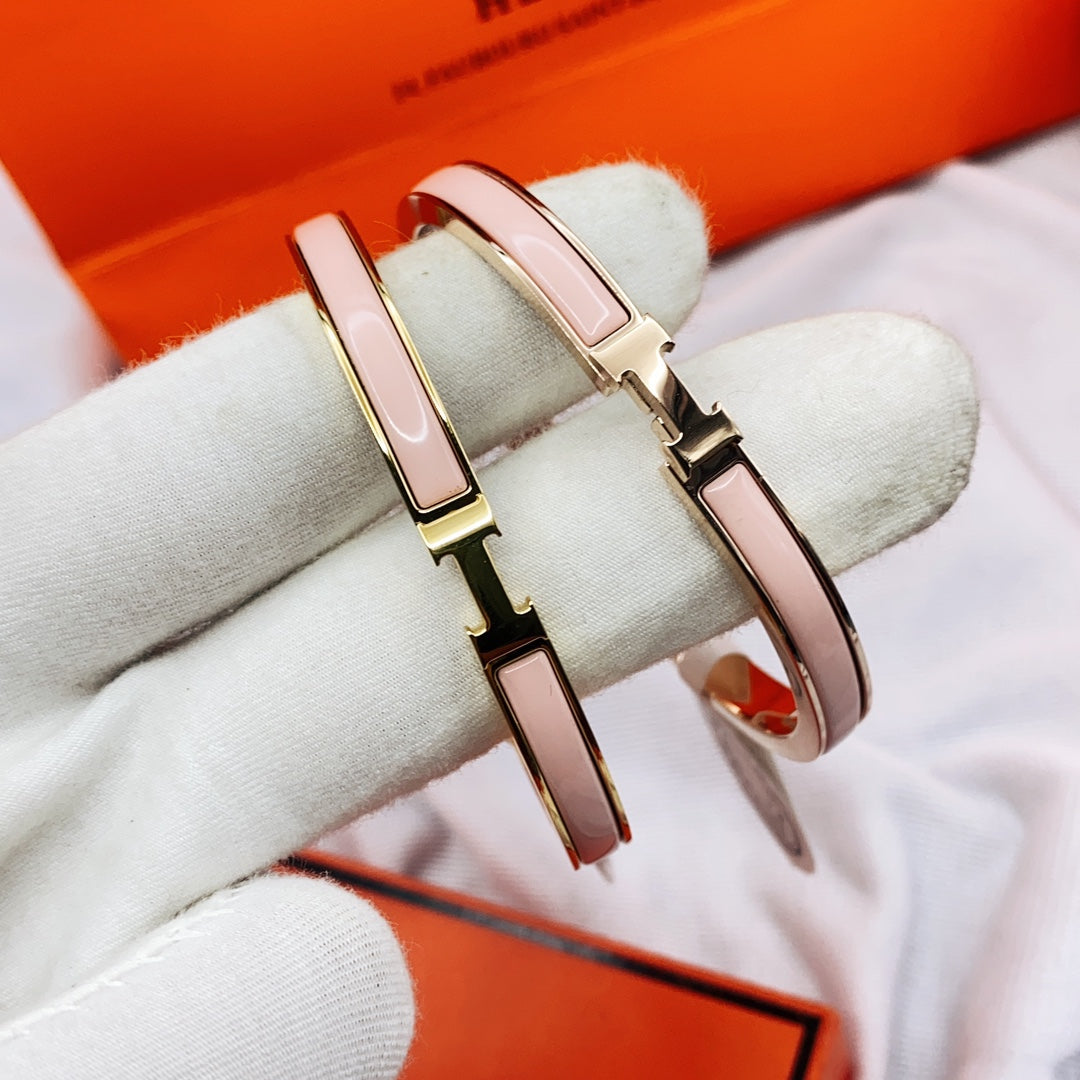 [Avelora]CLASSIC HM CLIC  PINK 8MM ENAMEL BRACELET