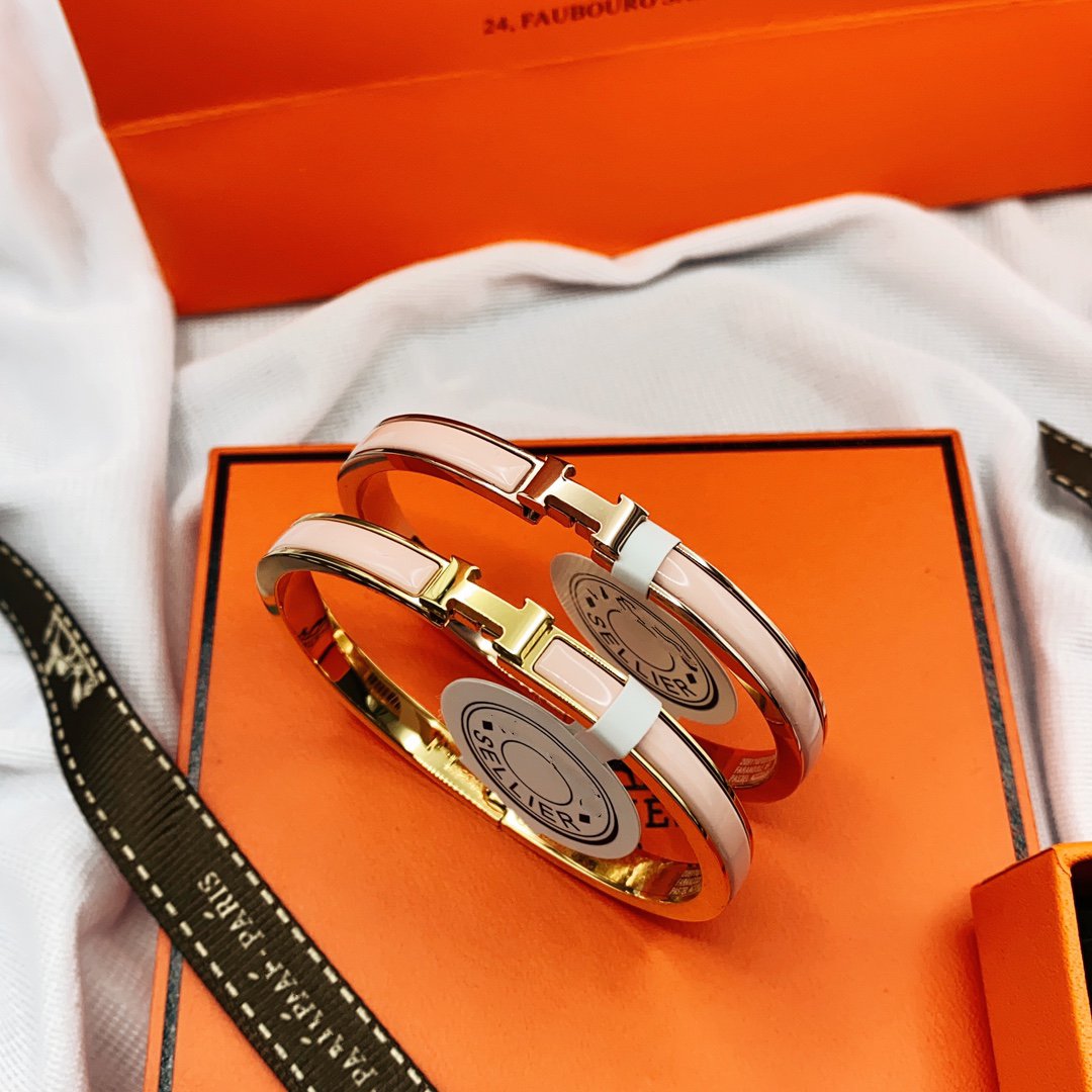 [Avelora]CLASSIC HM CLIC  PINK 8MM ENAMEL BRACELET
