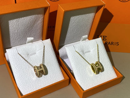 [Avelora]HM CLIC YELLOW ENAMEL GOLD NECKLACE