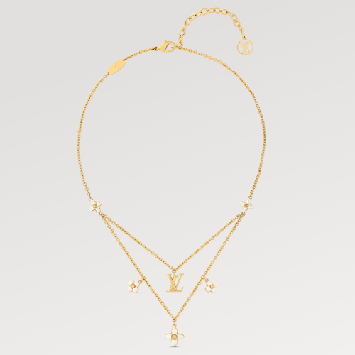[Avelora]FLOWERGRAM GOLD MOP DOUBLE ROW NECKLACE