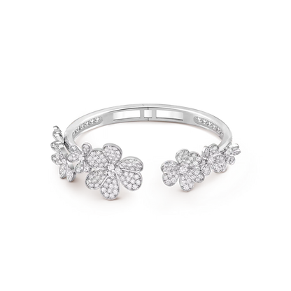[Avelora]LUMINOUS BLOSSOM OPEN BANGLE