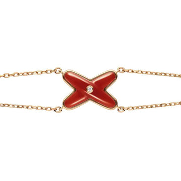 [Avelora Jewelry ]JEUX BRACELET CARNELIAN PINK GOLD 1 DIAMOND