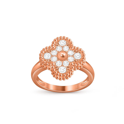 [Avelora]LUCKY CLOVER VINTAGE ROSE GOLD RING COLLECTION